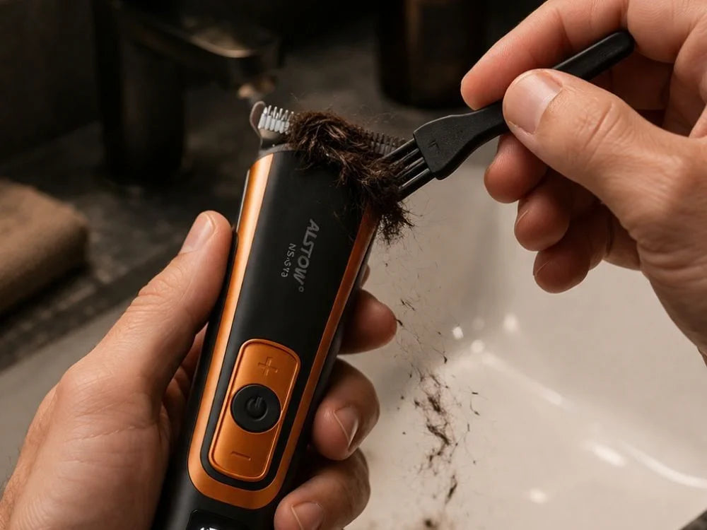 Haarschneidemaschine T-Blade mit USB-C Akku – Barttrimmer mit 4 Aufsätzen, 80 Min Laufzeit & 600 mAh Akku