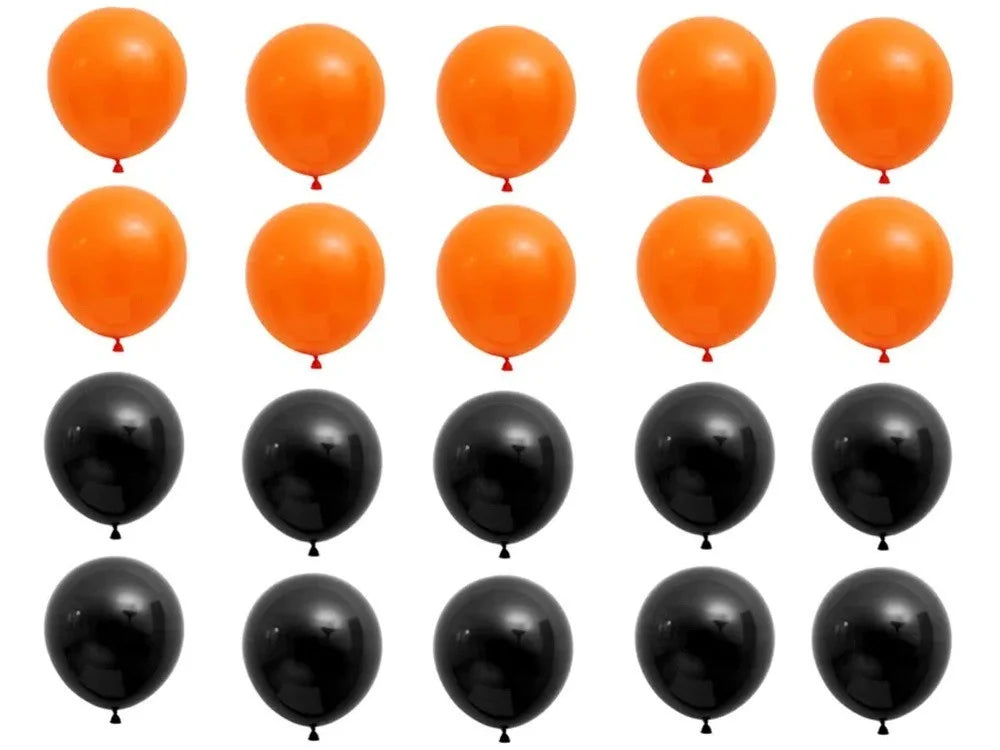 Halloween Luftballons Schwarz Orange Party Deko Ballons Girlande Set Auswahl