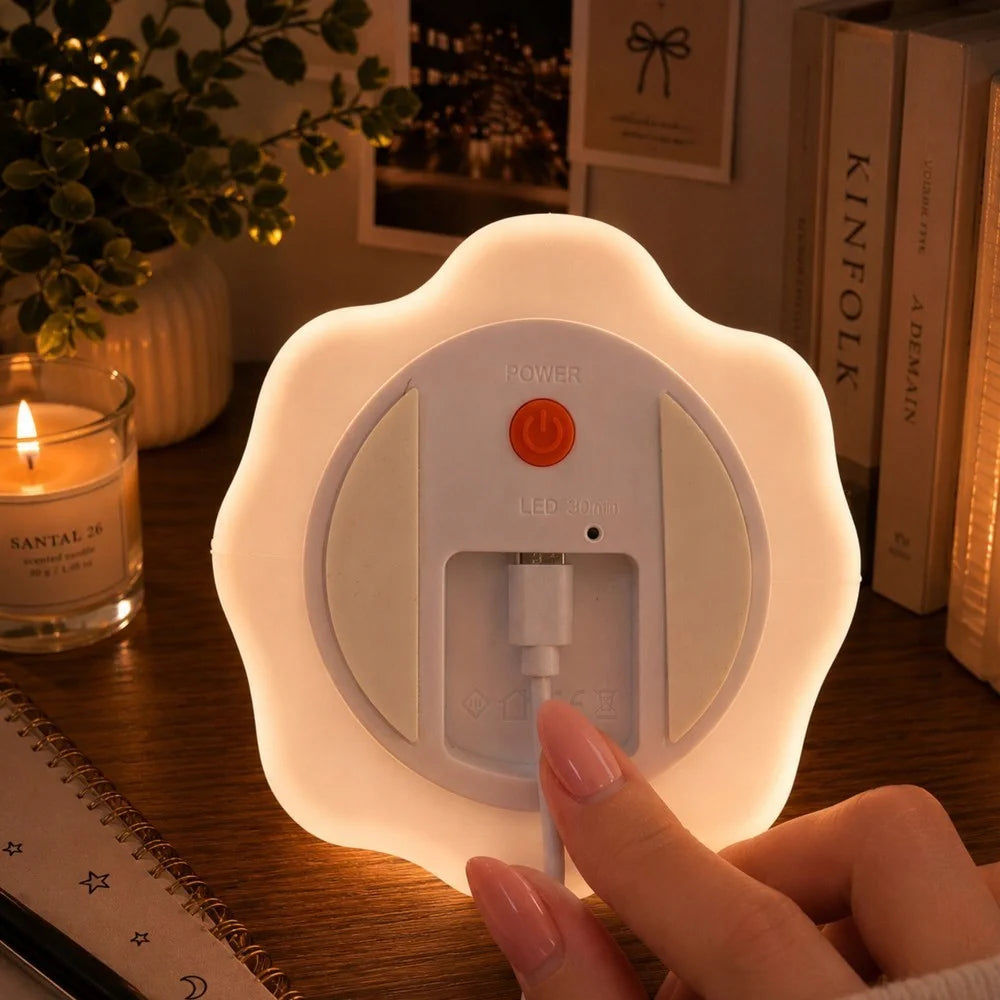 Halloween Nachtlicht Geist LED RGB Akku USB-C Timer Touch Silikon Deko