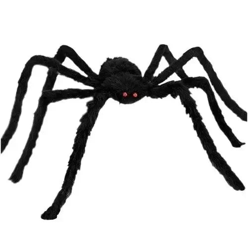Halloween Riesenspinne XXL – Realistische Tarantel Deko mit roten Augen, schwarz