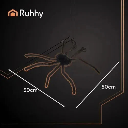 Halloween Riesenspinne XXL – Realistische Tarantel Deko mit roten Augen, schwarz