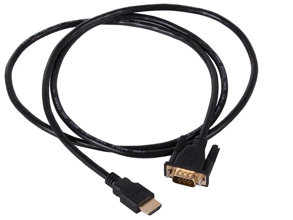 HDMI VGA Kabel 1,3m Full HD 1080p D-Sub Verbindungskabel Schwarz