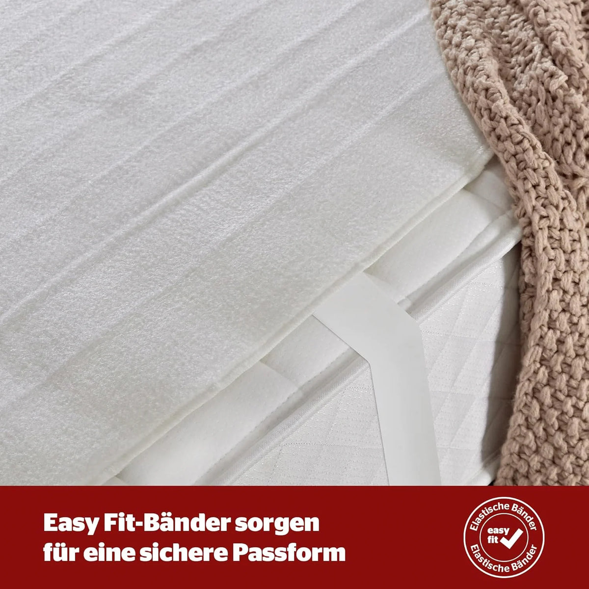 Heizdecke 140 x 150 cm mit 3 Heizstufen – weiche Fleece Wärmedecke mit Überhitzungsschutz, Befestigungsbändern & waschbarer Ausführung