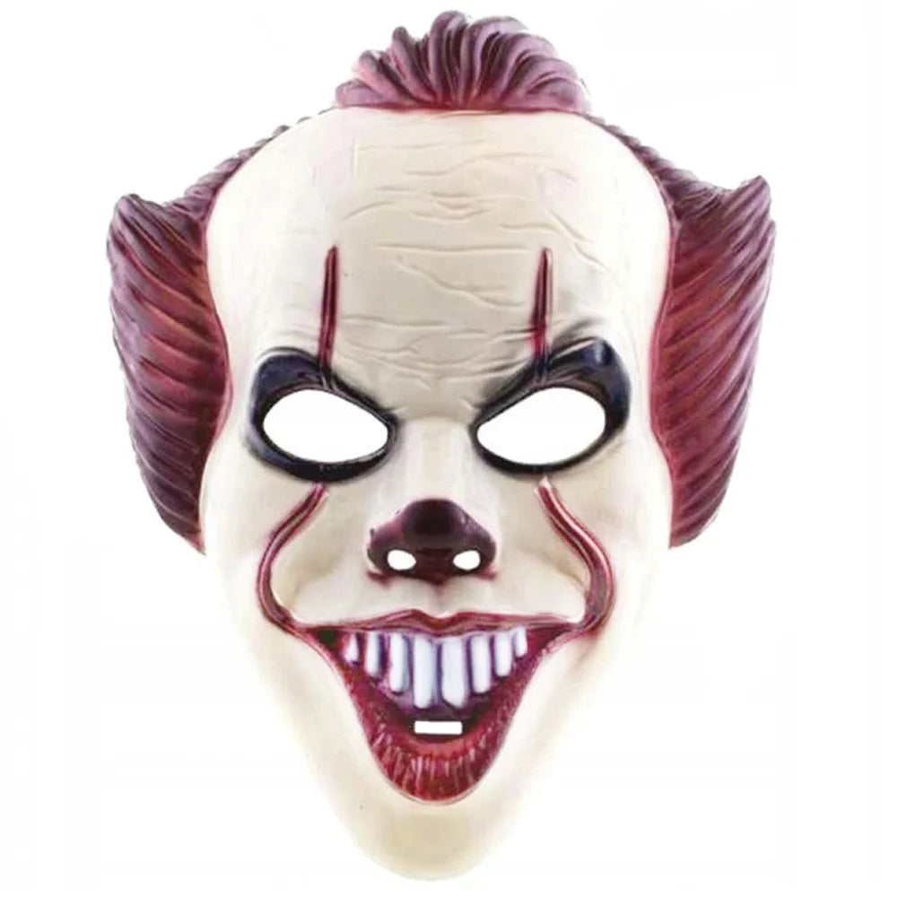 Halloween Pennywise Clown Maske – Horror Cosplay Maske für Erwachsene, Weiß