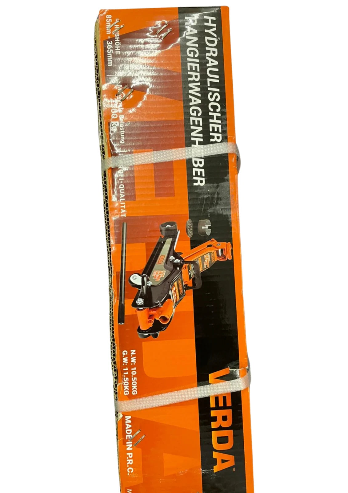 Hydraulischer Wagenheber 2,5T – Rangierwagenheber 85–365 mm mit 2 Gummiauflagen & Arbeitshandschuhen