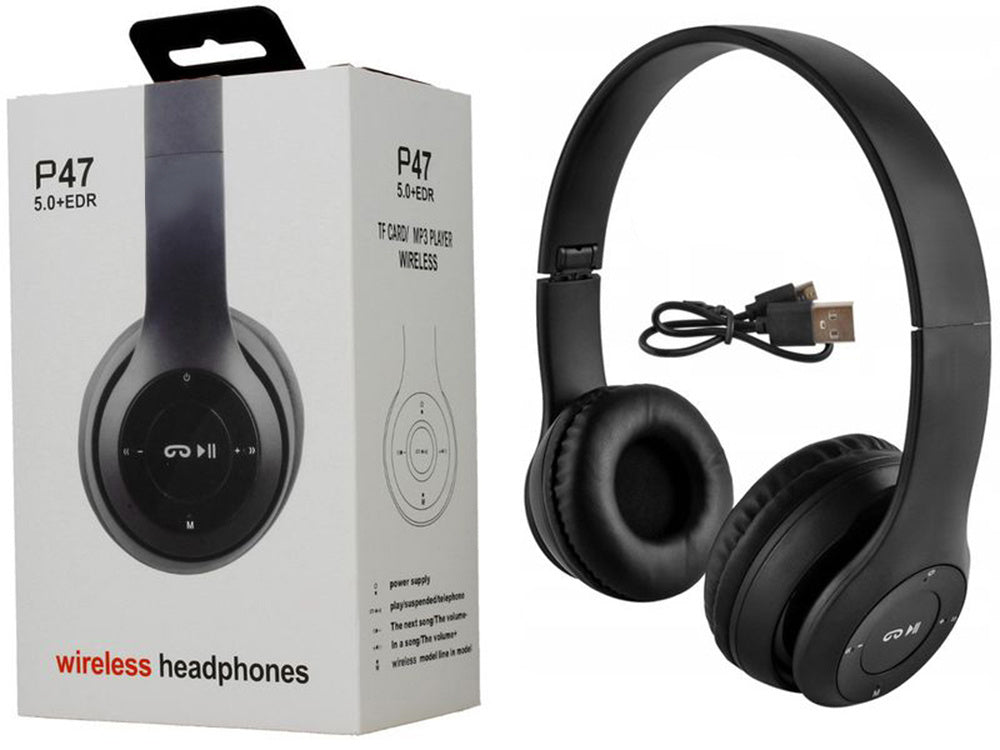P47 Kabellose Bluetooth Kopfhörer – Faltbares Headset mit Mikrofon, MP3 & FM-Radio