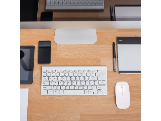 Maus Keyboard Wireless QWERTY Tastatur Set 2,4GHz PC Funkmaus Weiß Retoo