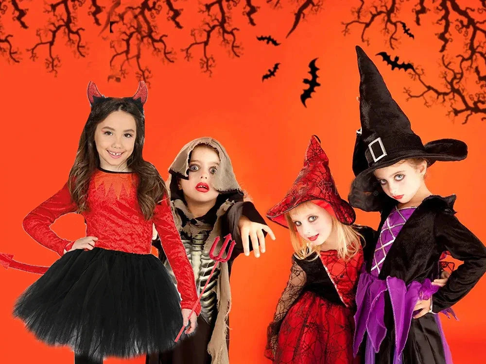 Kinder Teufel Kostüm Halloween Verkleidung Outfit mit Zubehör 🎭👹