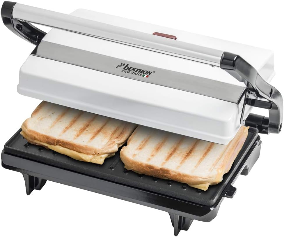Sandwich Maker Kontaktgrill mit Auffangschale Elektrogrill Paninimaker Bestron