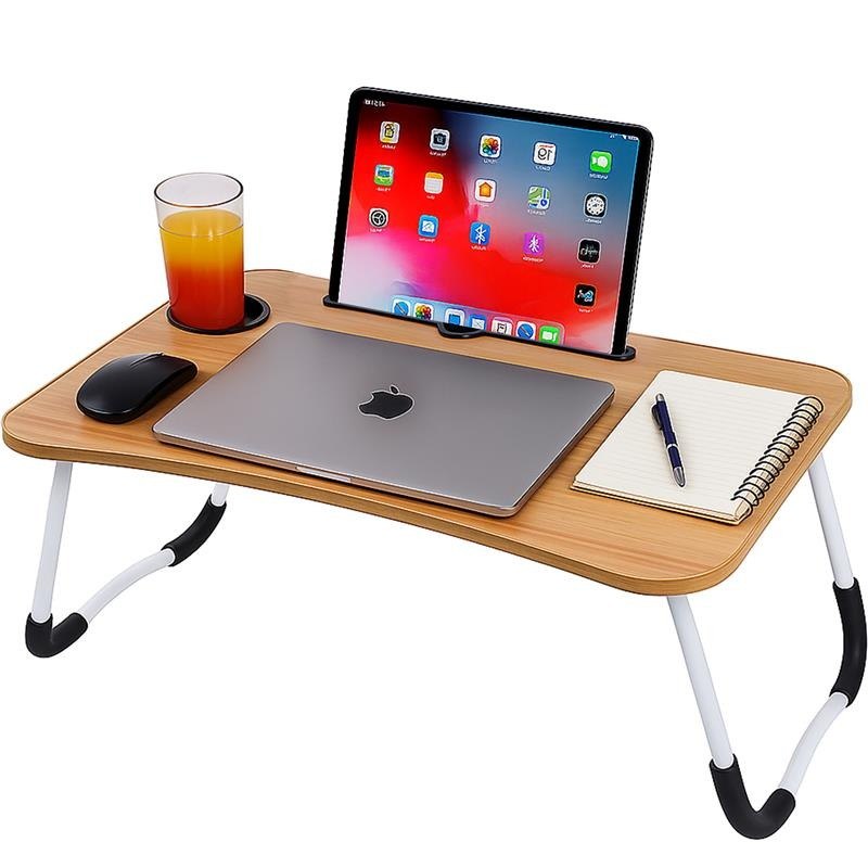 Laptoptisch klappbar 60x40 cm – Notebook Tisch & Betttisch mit Tablet Halterung, faltbares Laptop Tablett für Bett & Sofa