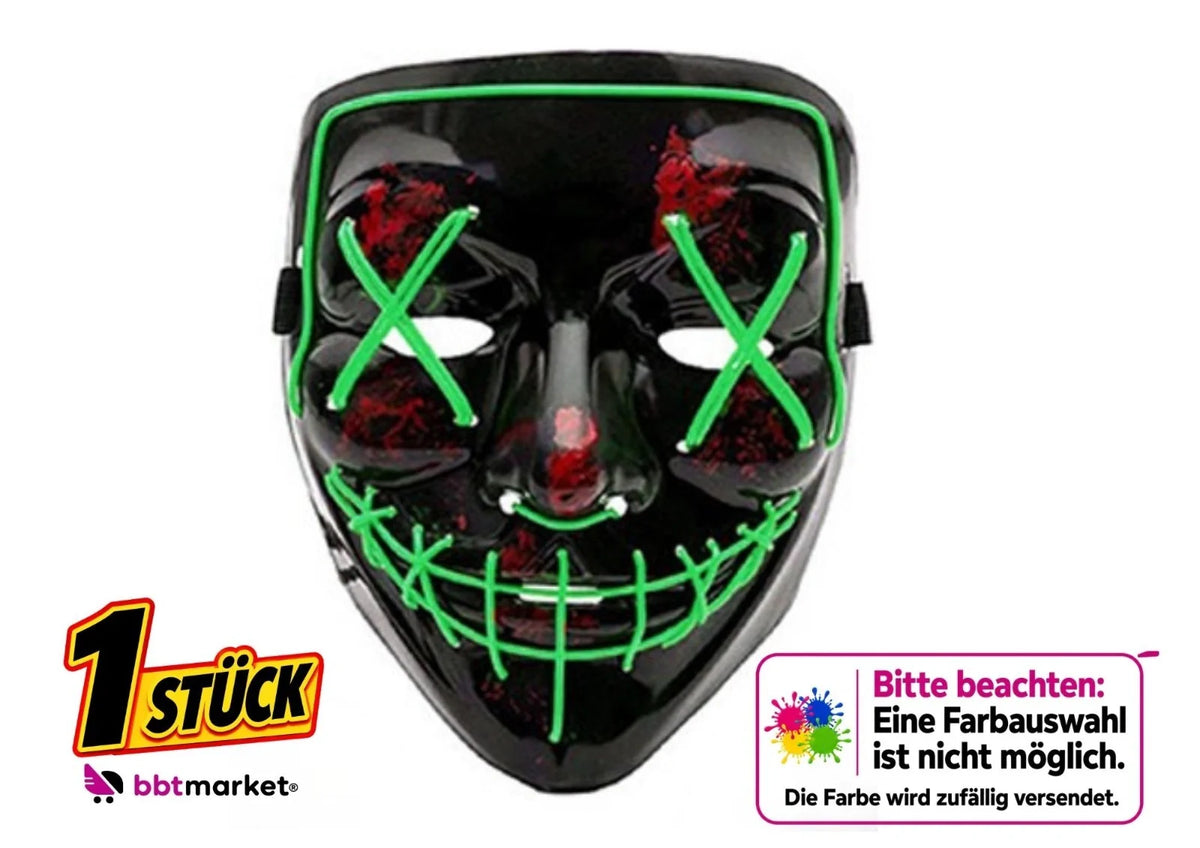 Halloween Purge Maske LED – Horror Leuchtmaske für Party, Karneval & Cosplay