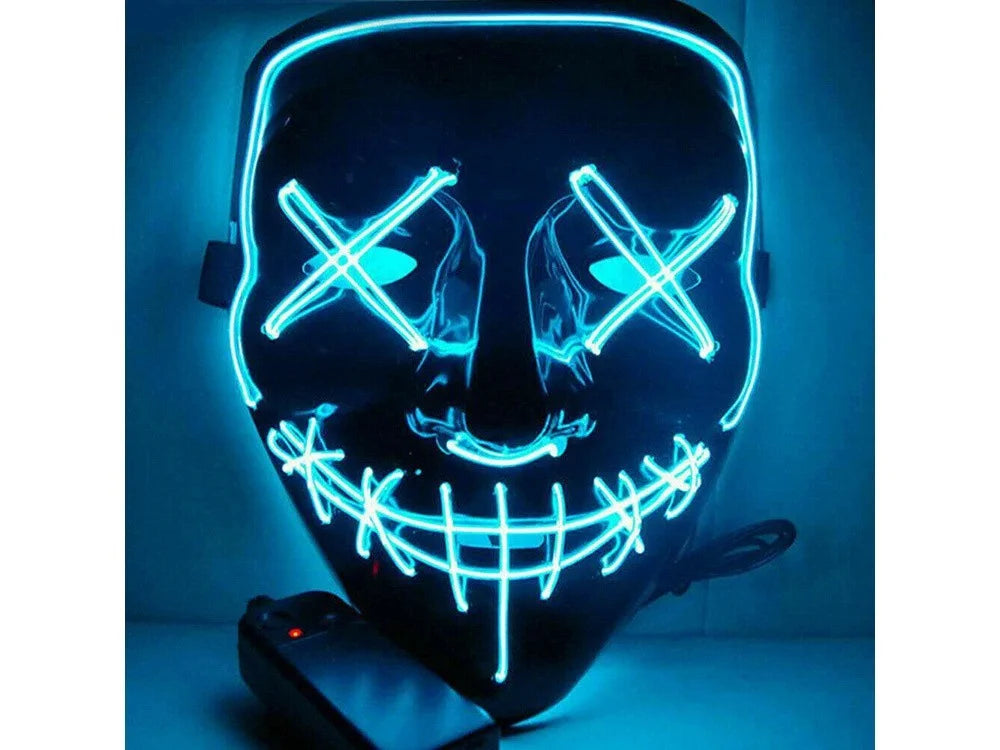 Halloween Purge Maske LED – Horror Leuchtmaske für Party, Karneval & Cosplay