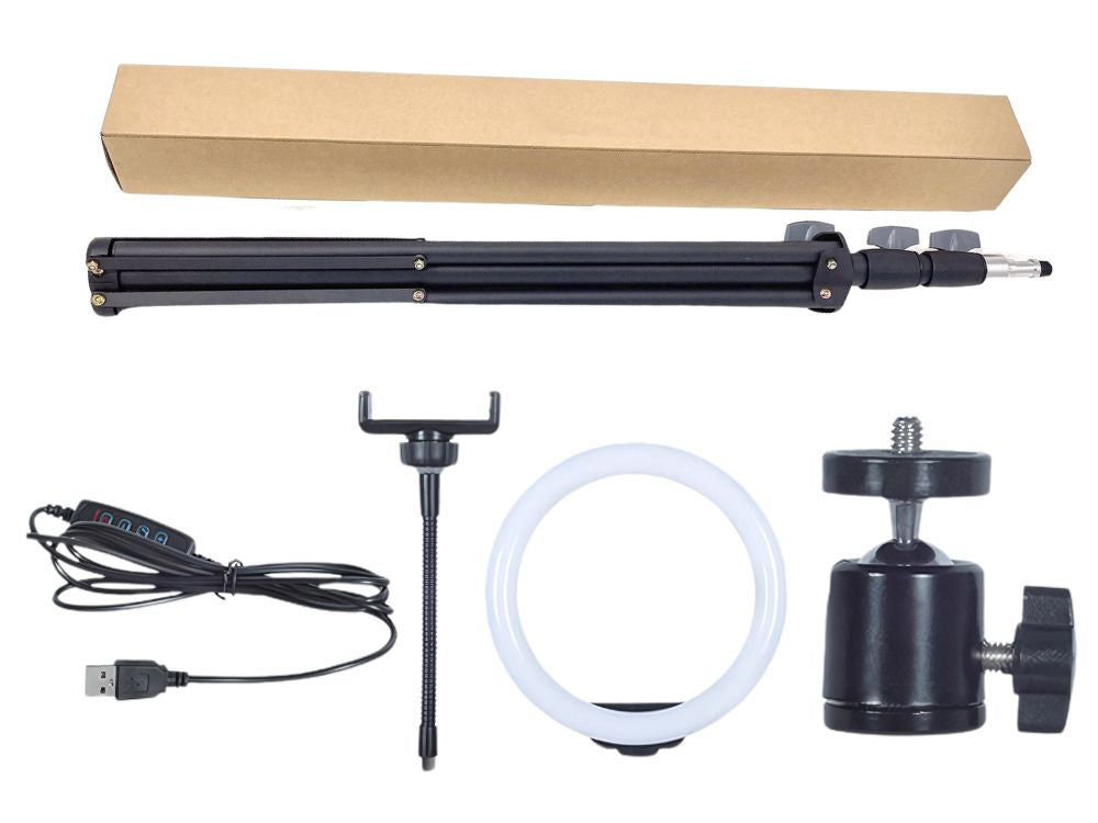 LED Ringlicht 12 Zoll (30 cm) mit Stativ und Handyhalter – Dimmbares Ringlicht mit 3 Lichtfarben für Foto, Video und Livestream