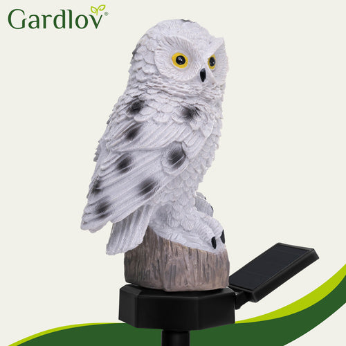 LED Solar Gartenstecker Eule warmweiß wetterfest Gartenleuchte Balkon Deko Außenleuchte