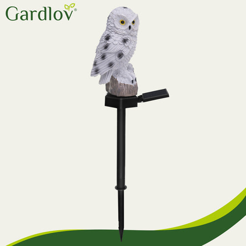 LED Solar Gartenstecker Eule warmweiß wetterfest Gartenleuchte Balkon Deko Außenleuchte