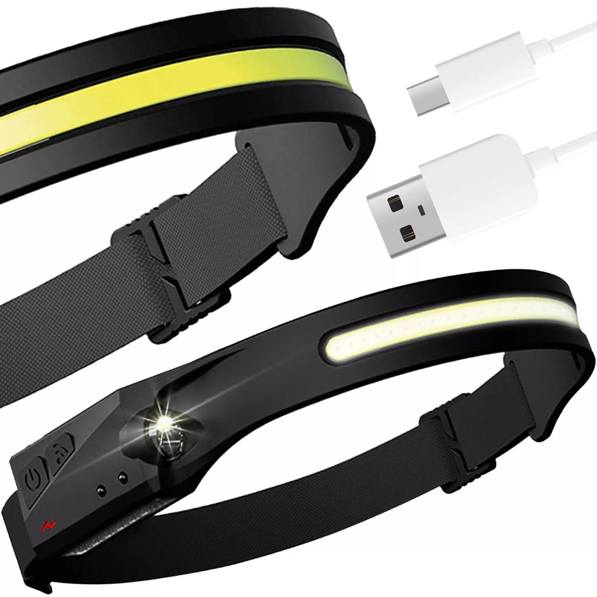 LED Stirnlampe 4Modi Kopflampe Scheinwerfer USB Wiederaufladbar Wasserdicht Camp  BBT1704