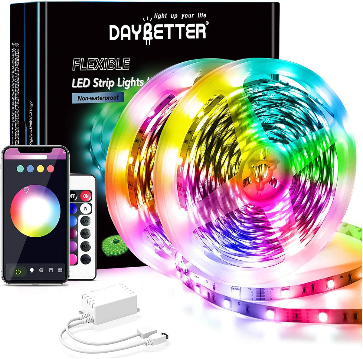 30M RGB LED Strip 5050 – App & Fernbedienung – Musik-Sync & Timer Funktion