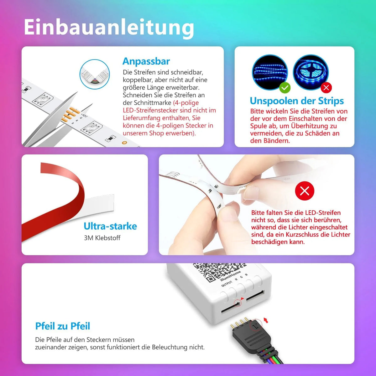 LED Strip 30 m RGB mit Bluetooth, App & Fernbedienung – Musik Sync LED Band für Schlafzimmer und Zuhause