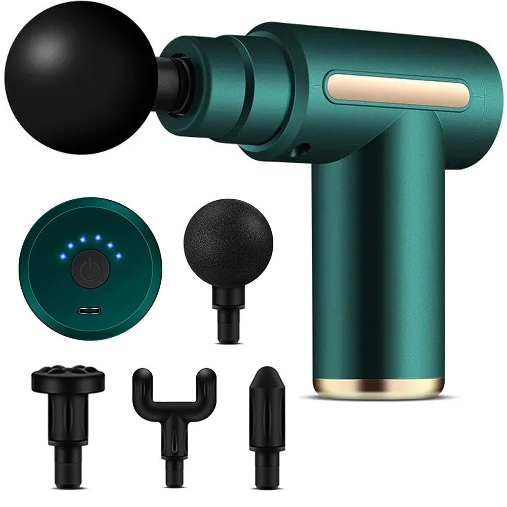 Massagepistole Massagegerät 30W USB-C 6 Stufen 4 Aufsätze Muskelmassage Sport