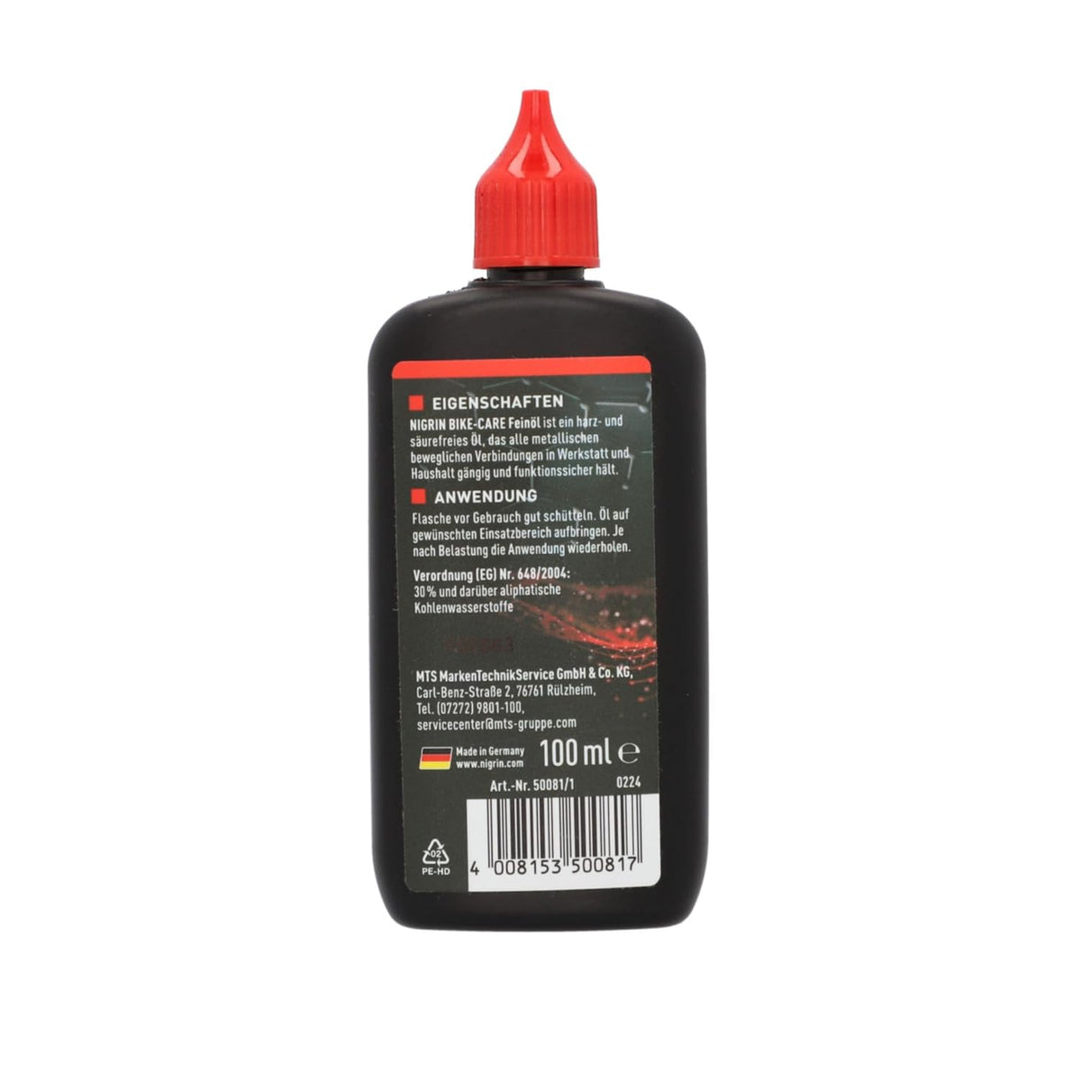 Nigrin Bike-Care Feinöl 100 ml – Harz- und säurefreies Feinmechaniköl für Fahrrad, Haushalt & Werkstatt