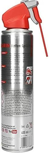 NIGRIN Ketten-Sprühfett 400 ml – vollsynthetisches Motorrad Kettenspray für O-, X- & Z-Ring-Ketten