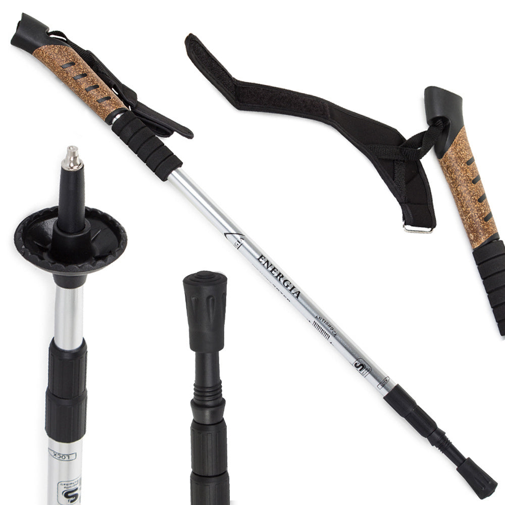 Nordic Walking Stock Einzelstück 64-135cm Alu Korkgriff Antischock Teleskop

🏞️🏞️💪
