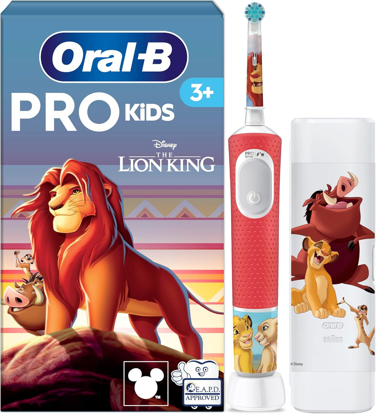 Oral-B Pro Kids Elektrische Zahnbürste König der Löwen – 2 Modi Set