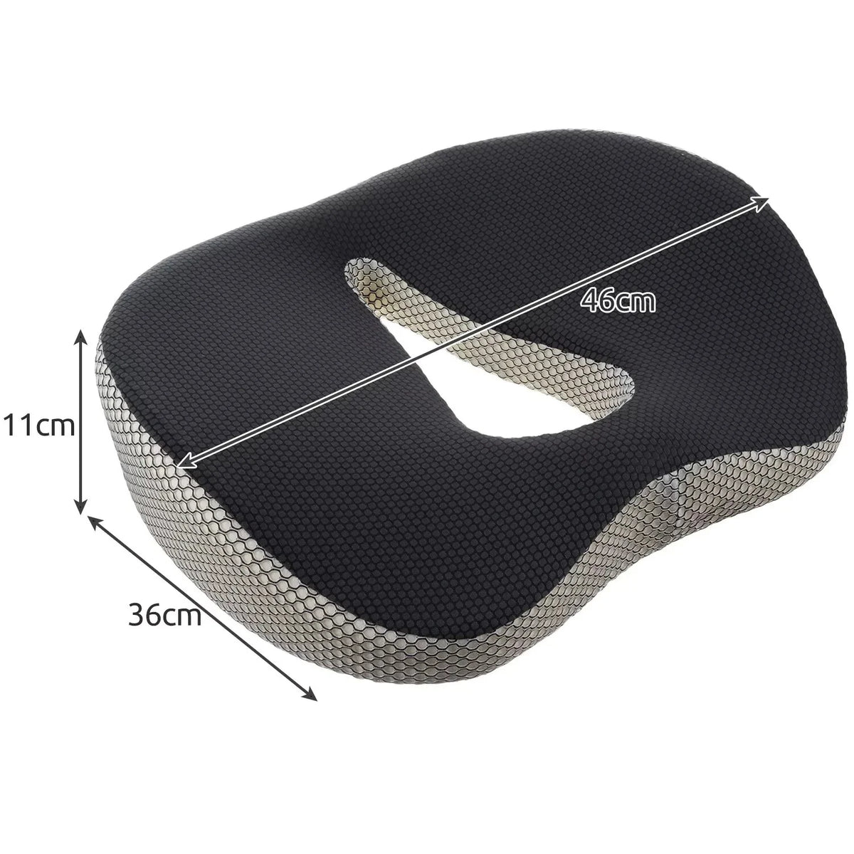 Orthopädisches Sitzkissen aus Memory Schaum – ergonomisches Sitzkissen 46 x 36 x 11 cm mit abnehmbarem Bezug