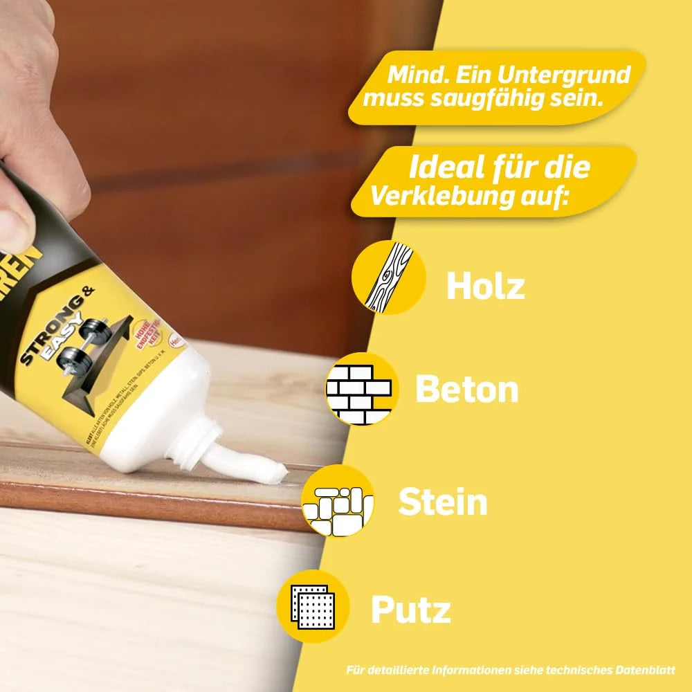 Pattex Montagekleber Kleben statt Bohren 250 g – starker Kraftkleber für saugende Materialien im Innenbereich