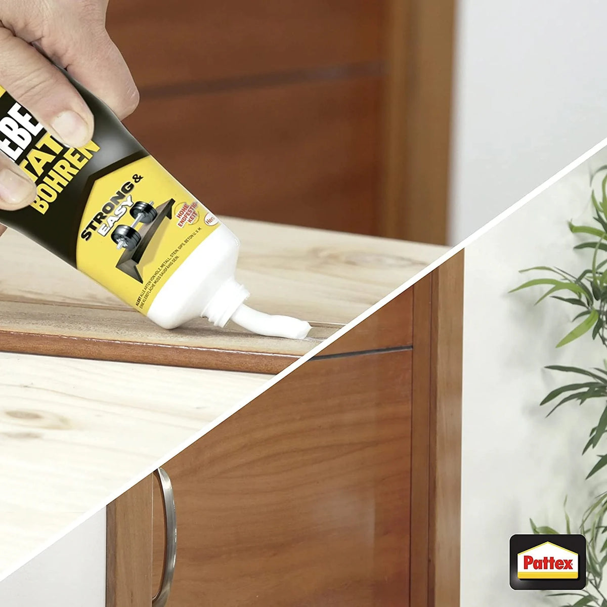 Pattex Montagekleber Kleben statt Bohren 250 g – starker Kraftkleber für saugende Materialien im Innenbereich