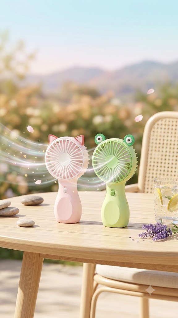 USB Mini Ventilator mit LED Licht – Tragbarer Kinderlüfter mit USB-C Aufladung
