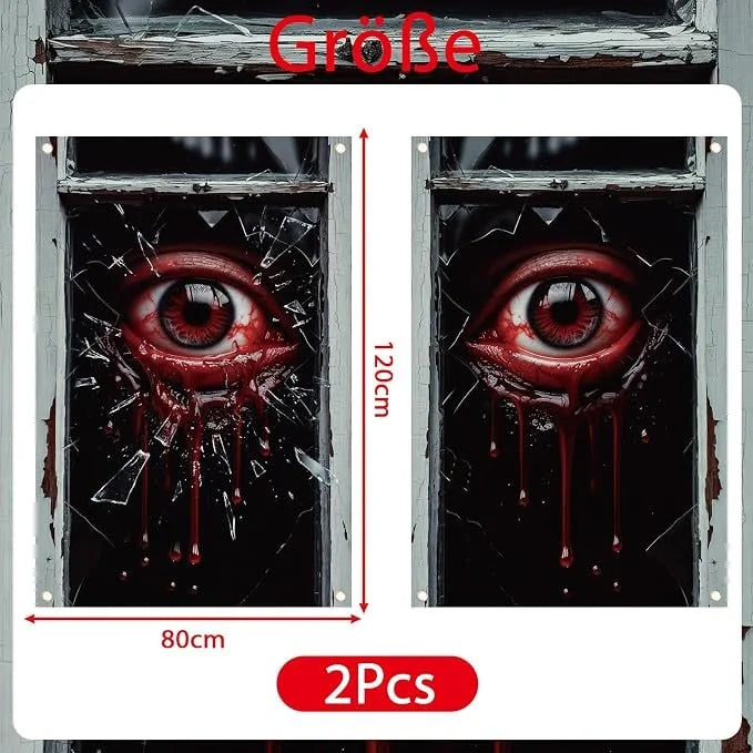 Halloween Fensterdeko 80x120cm Horror Fensterbild Gruseldeko Türdeko Party Deko