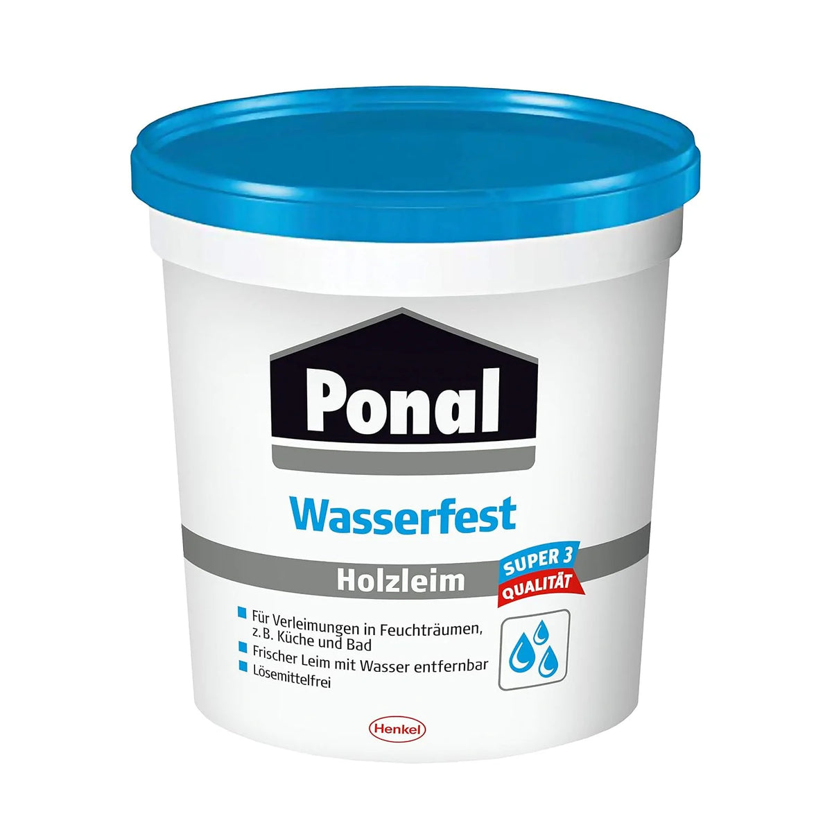 Ponal Holzleim Wasserfest 760 g – lösemittelfreier Holzkleber für Feuchträume, Möbelbau, Parkett & Montage