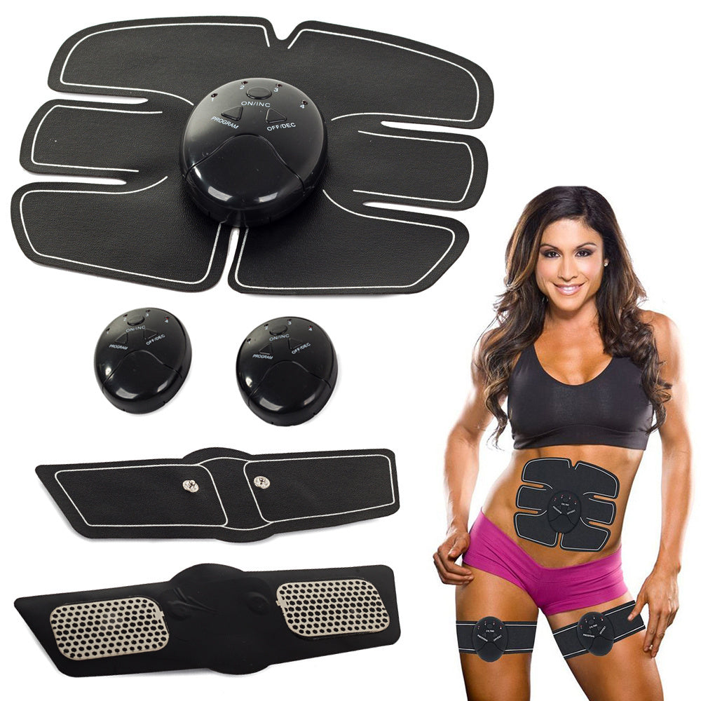 EMS Muskelstimulator 3in1 Set – Elektrostimulator für Bauch, Arme und Beine mit 6 Programmen