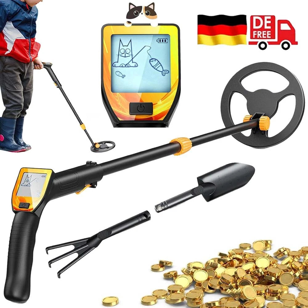 Profi Metalldetektor Set Kinder Wasserdicht LCD Schatzsuche mit Zubehör