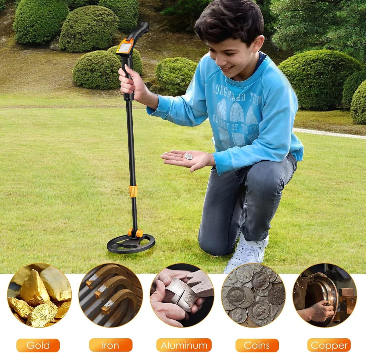 Profi Metalldetektor Set Kinder Wasserdicht LCD Schatzsuche mit Zubehör