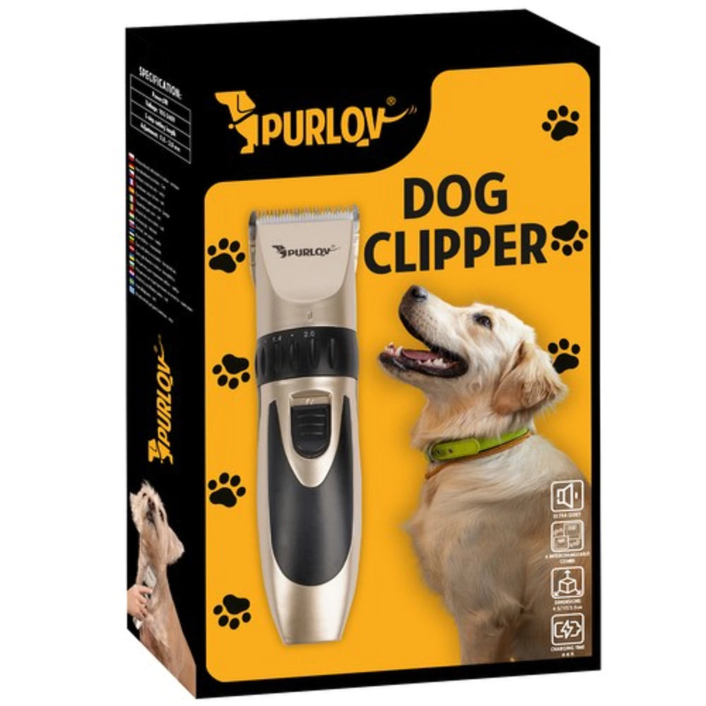 Profi Tier Schermaschine für Hunde & Katzen – Leiser Akku Trimmer mit 4 Aufsätzen 0,8–12 mm