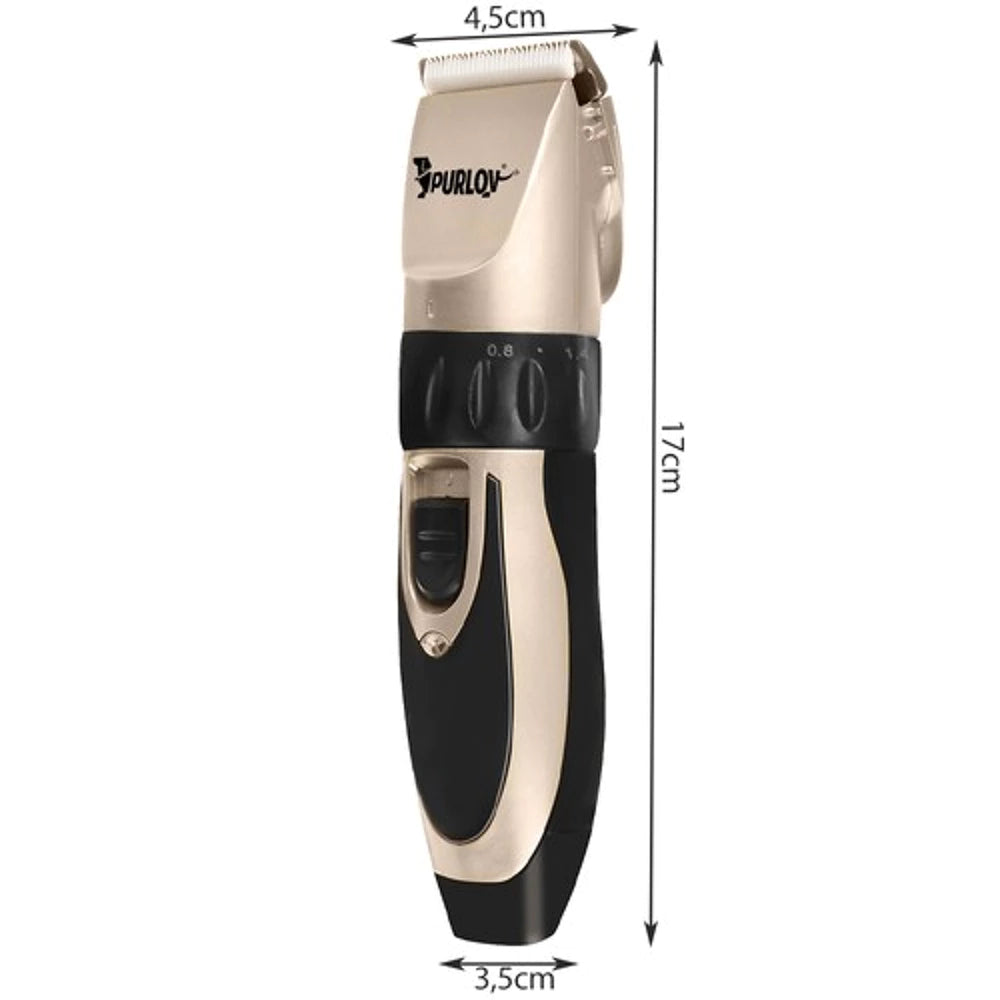 Profi Tier Schermaschine für Hunde & Katzen – Leiser Akku Trimmer mit 4 Aufsätzen 0,8–12 mm