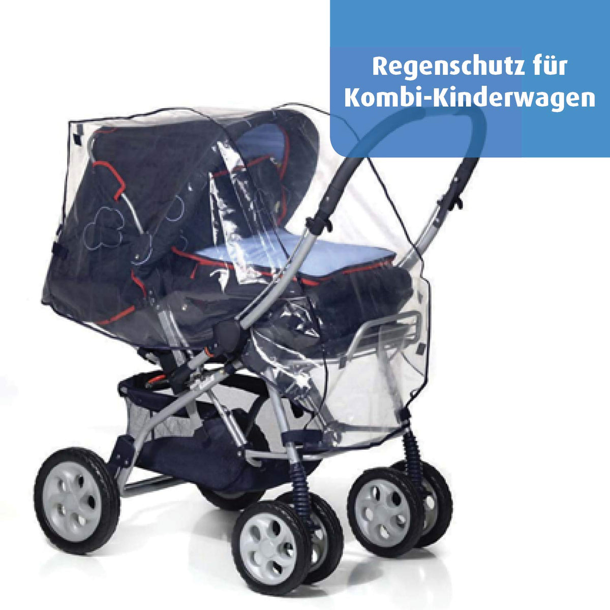Reer RainCover Classic+ Universal-Regenschutz für Kinderwagen & Sportwagen mit Reißverschluss