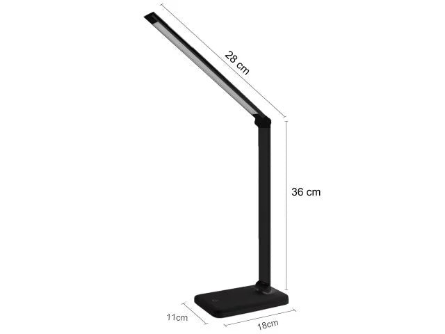 LED Schreibtischlampe 5 W dimmbar – Touch Tischlampe mit 5 Lichtfarben, USB-Kabel für Büro, Schule, Lernen & Lesen
