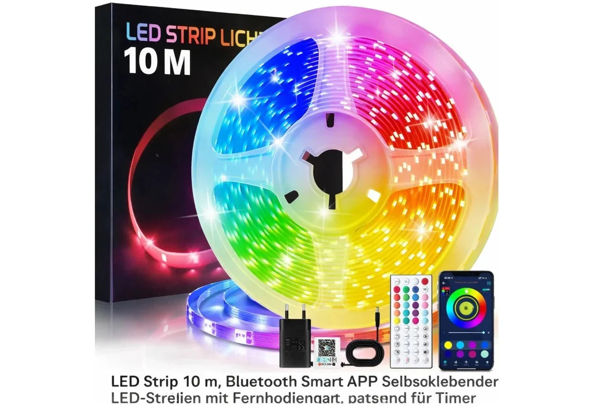 RGB LED Strip Bluetooth App Fernbedienung Musik Sync Lichtband 3-40m