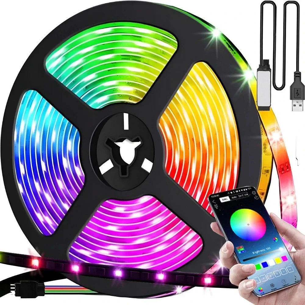 RGB LED Strip Bluetooth App Fernbedienung Musik Sync Lichtband 3-40m