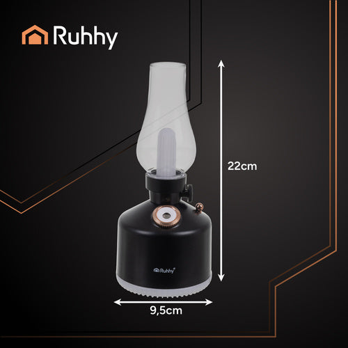 Ruhhy Aive USB Luftbefeuchter mit Diffusor & 14 RGB-LEDs – Retro Aroma Diffusor mit Akku