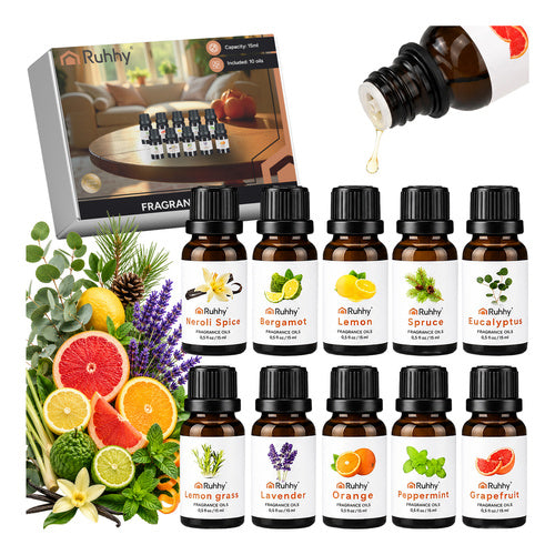 RUHHY Duftöl Set 10x15ml – Duftöle für Diffusor, Luftbefeuchter und Aromabrenner