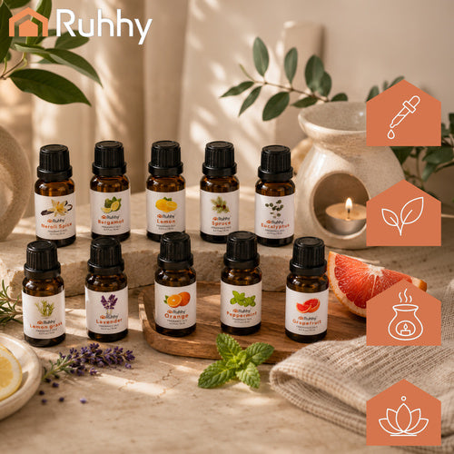 RUHHY Duftöl Set 10x15ml – Duftöle für Diffusor, Luftbefeuchter und Aromabrenner