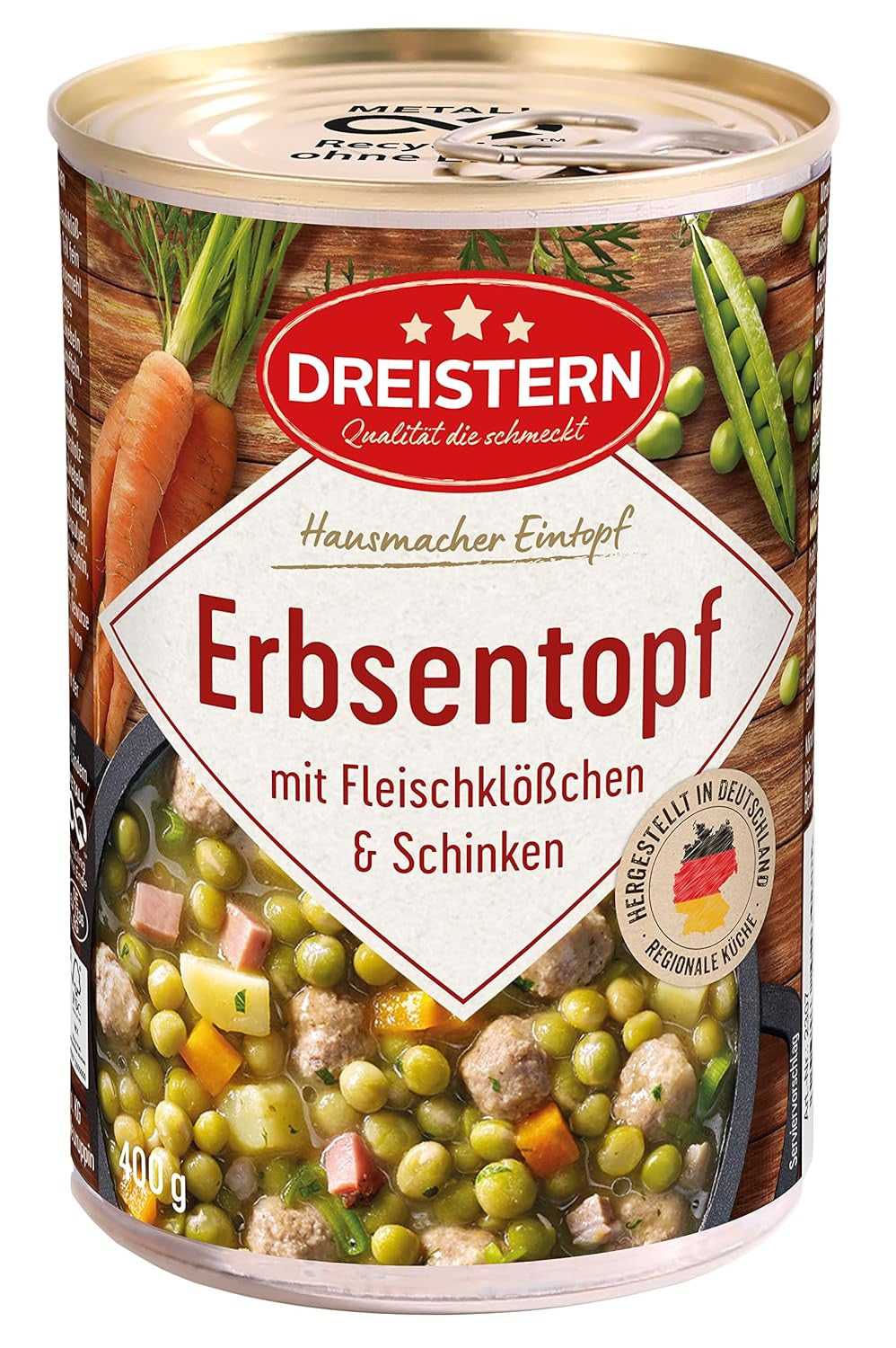 DREISTERN Linseneintopf mit Wiener Würstchen 400 g leckerer Eintopf viel