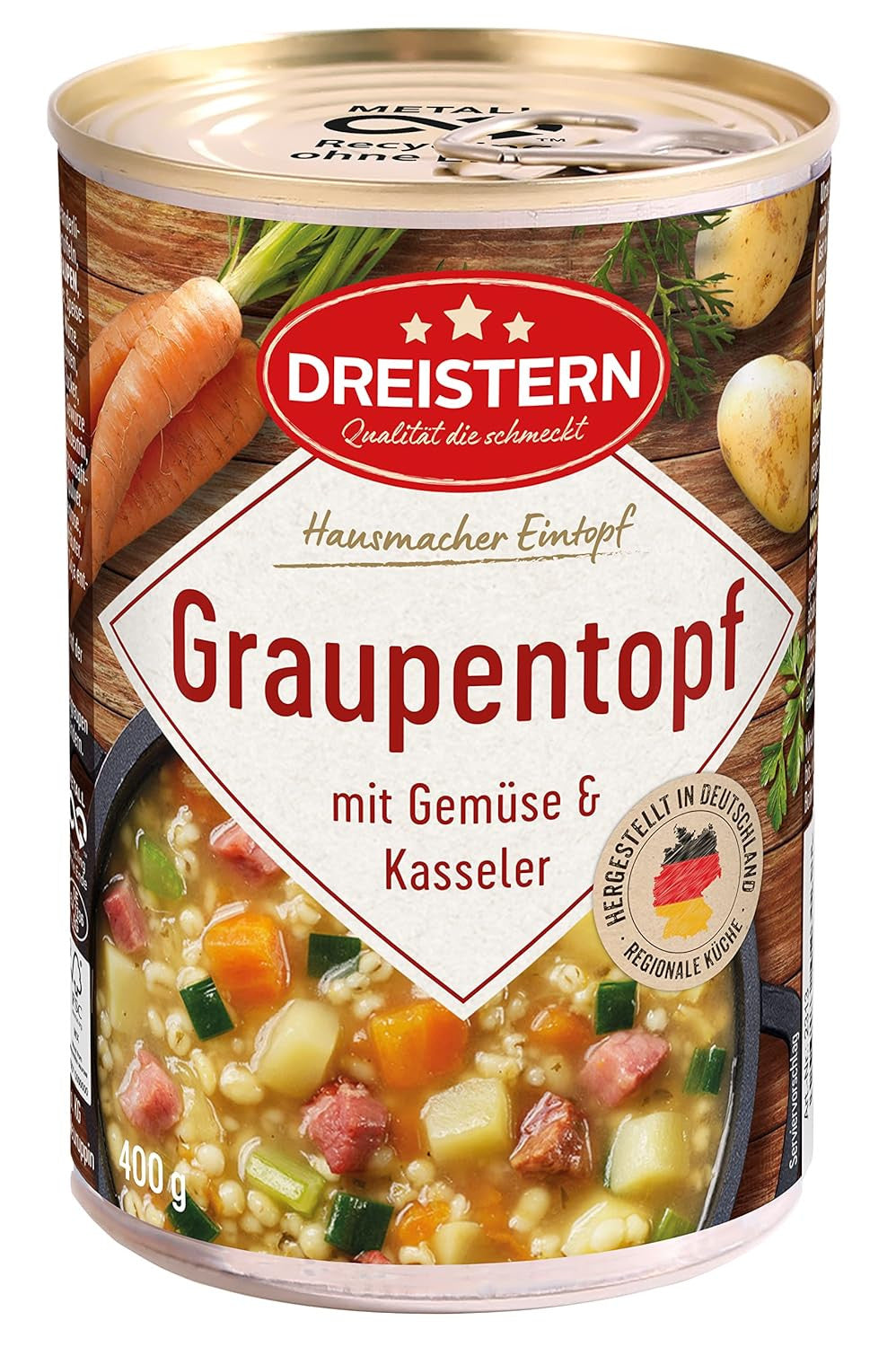 DREISTERN Linseneintopf mit Wiener Würstchen 400 g leckerer Eintopf viel