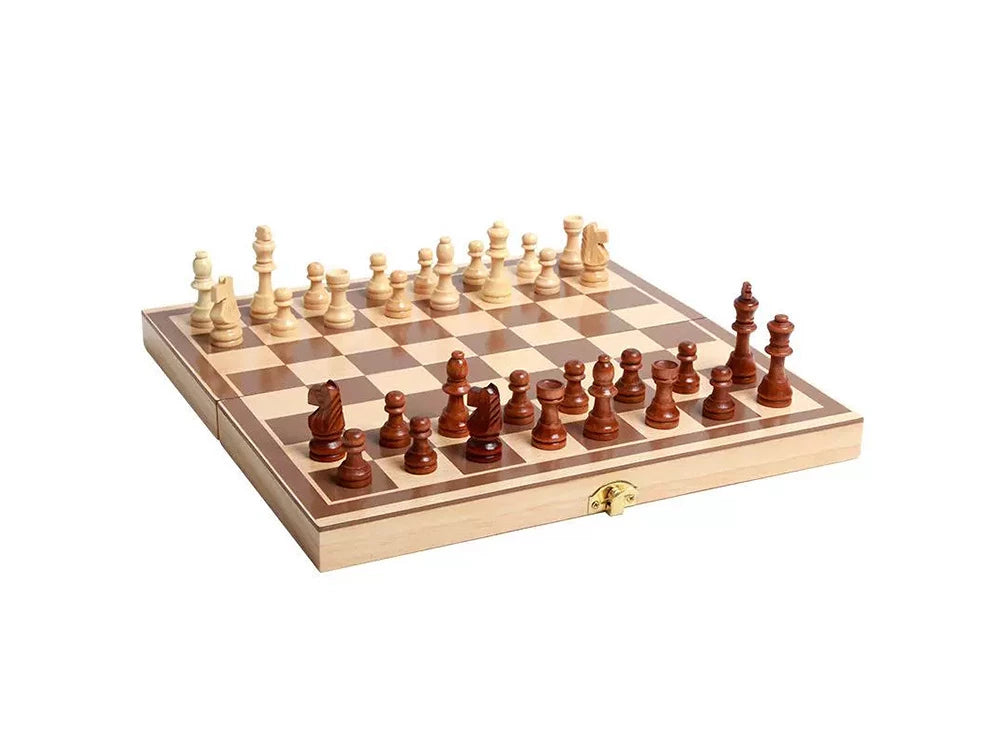 Chess game Chess with wooden chess pieces Wooden chess board Travel chess 29x29cm 