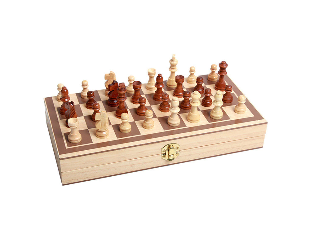 Chess game Chess with wooden chess pieces Wooden chess board Travel chess 29x29cm 