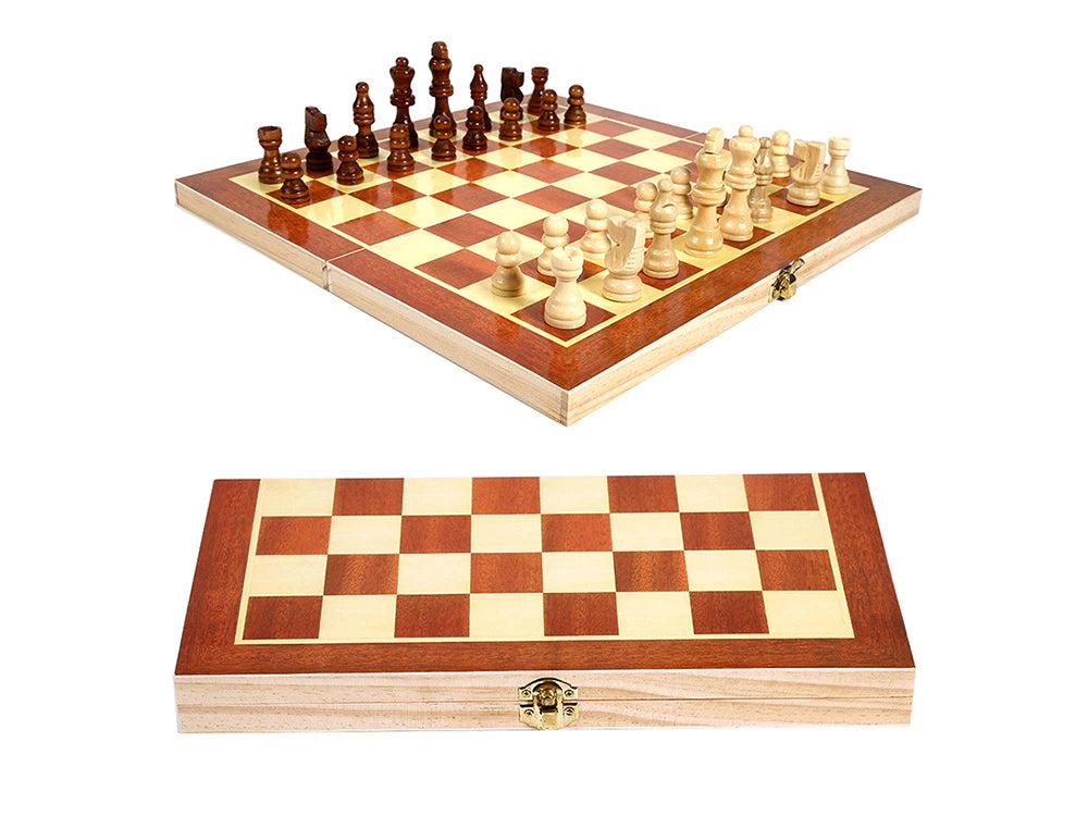 Chess game Chess with wooden chess pieces Wooden chess board Travel chess 29x29cm 